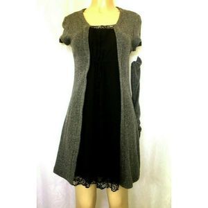 Rinascimento Mini Dress Gray Short Sleeve Lace M